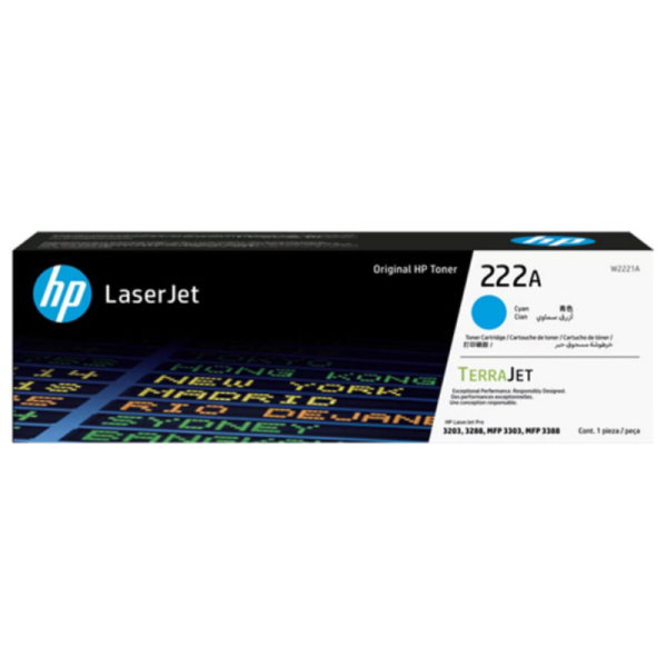 HP 222A Cyan Original LaserJet Toner Cartridge