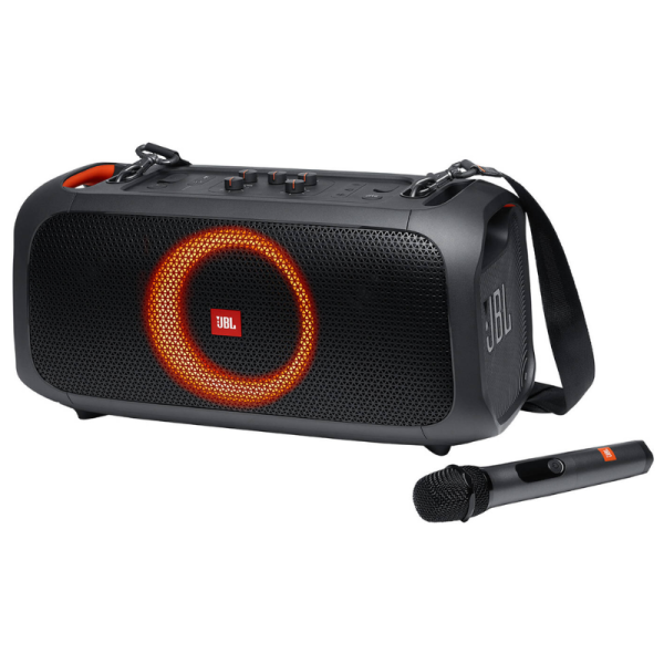 JBL PartyBox On‑The‑Go Portable Party Speaker with Built‑In Lights and Wireless Mic