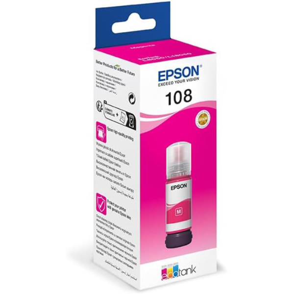 Epson 108 Magenta Original EcoTank Ink Bottle- 70ml